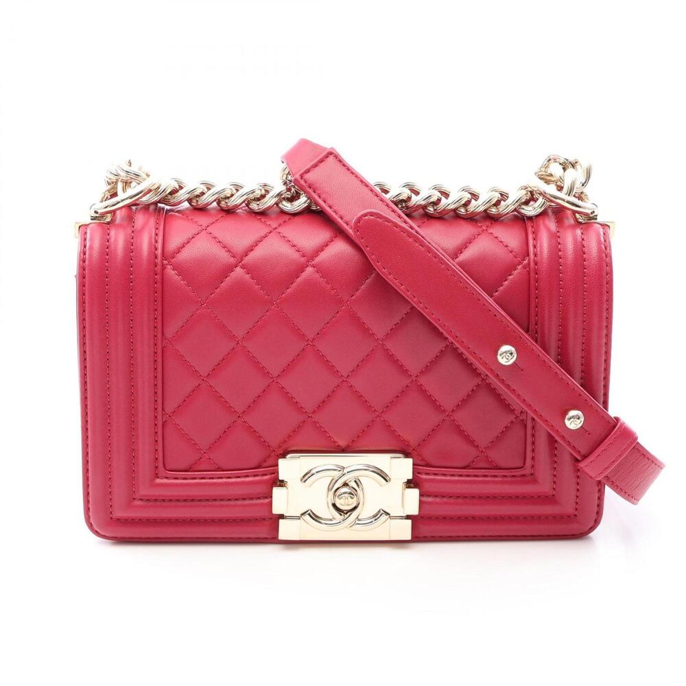 Chanel Boy Small Shoulder Bag/Handbag, Lambskin Leather, Women's, Pink, A67085